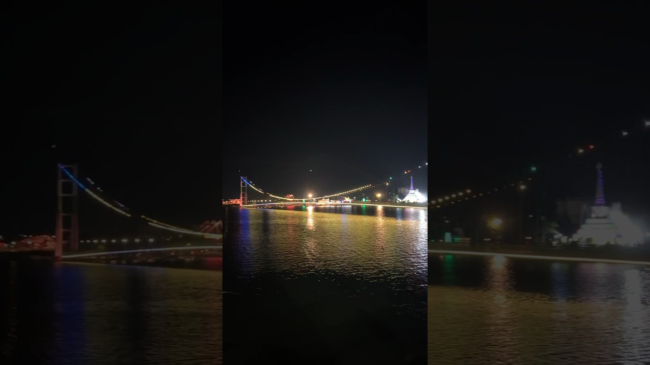 Night View of Komati Cheruvu Suspension Bridge 