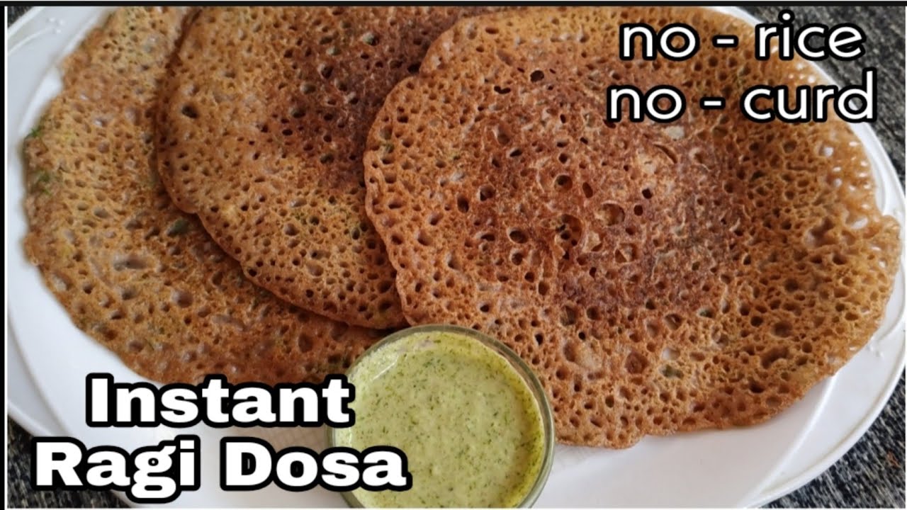 Instant - Ragi Dosa - No rice, No curd - Instant Breakfast Recipe indian | Healthy and Tasty channel