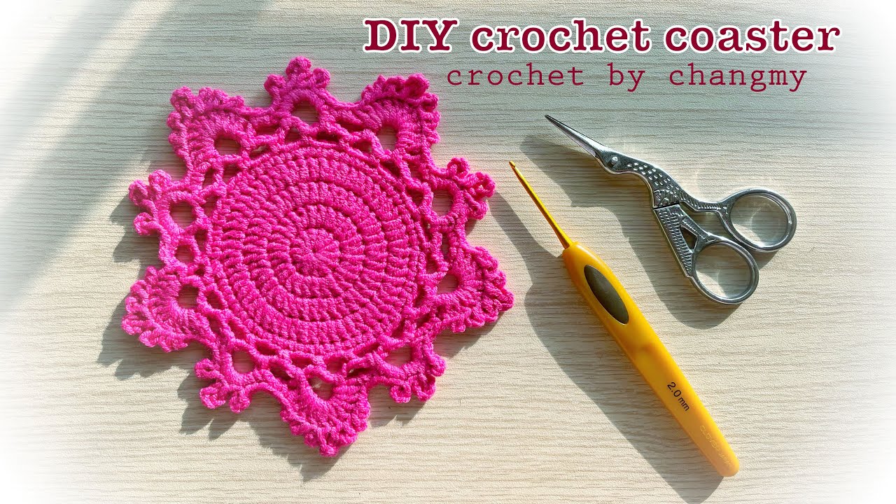180. DIY crochet coaster by changmy | Hướng dẫn móc lót ly họa tiết cổ điển xinh xắn