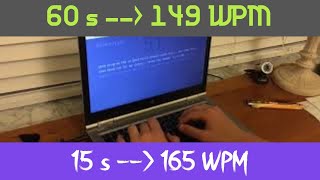 MonkeyType 60 Seconds 149 WPM + 15 Seconds 165 WPM