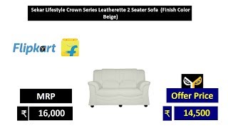 Sekar Lifestyle Crown Series Leatherette 2 Seater Sofa  (Finish Color  Beige)