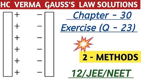 HC VERMA SOLUTIONS I HV VERMA GAUSS LAW SOLUTION I CHAPTER 30 EXERCISE QUESTION 23 SOLUTION