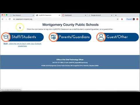 How to log into myMCPS classroom