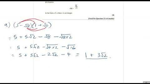 Pearson-Edexcel GCSE to A-level Transition Algebra Exam Questions Q15