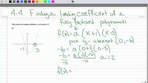 4.4 Find the leading coefficient of polynomials