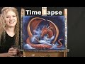 Time lapse  apprenez  peindre dragon dream avec de lacrylique  leon de peinture inspirante tape par tape