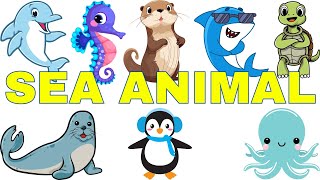 SEA ANIMAL | DOLPHIN | SHARK | FISH | LEARNING | KIDS | #aquarius #animals