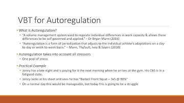 Velocity Based Training Video Presentation