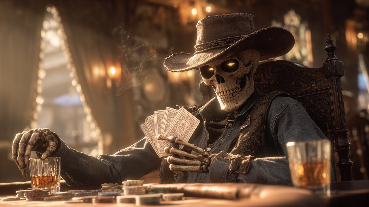 Whiskey and Wild Cards - The Undead Outlaw Playing Cards in a Smoky Saloon - (Dark Country Playlist)