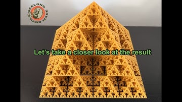 Timelapse 3D Printing a Fractal (Sierpinski) Pyramid in Gold Silk PLA with more detail.