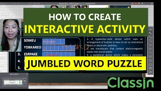 JUMBLED WORD PUZZLE INTERACTIVE ACTIVITY IN ONLINE CLASS: EDB FILES screenshot 1
