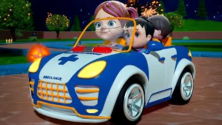 Halloween Wheels On The Ambulance & Vehicle Cartoon for Kids