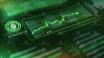 Ethereum growth infographic animated in digital space.