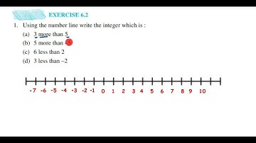 1q Ex 6.2 Integers class 6 maths.Using the number line write the integer which is:(a) 3 more than 5.