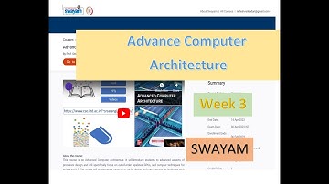 Advance Computer Architecture || ACA || Week 3 || SWAYAM || NPTEL