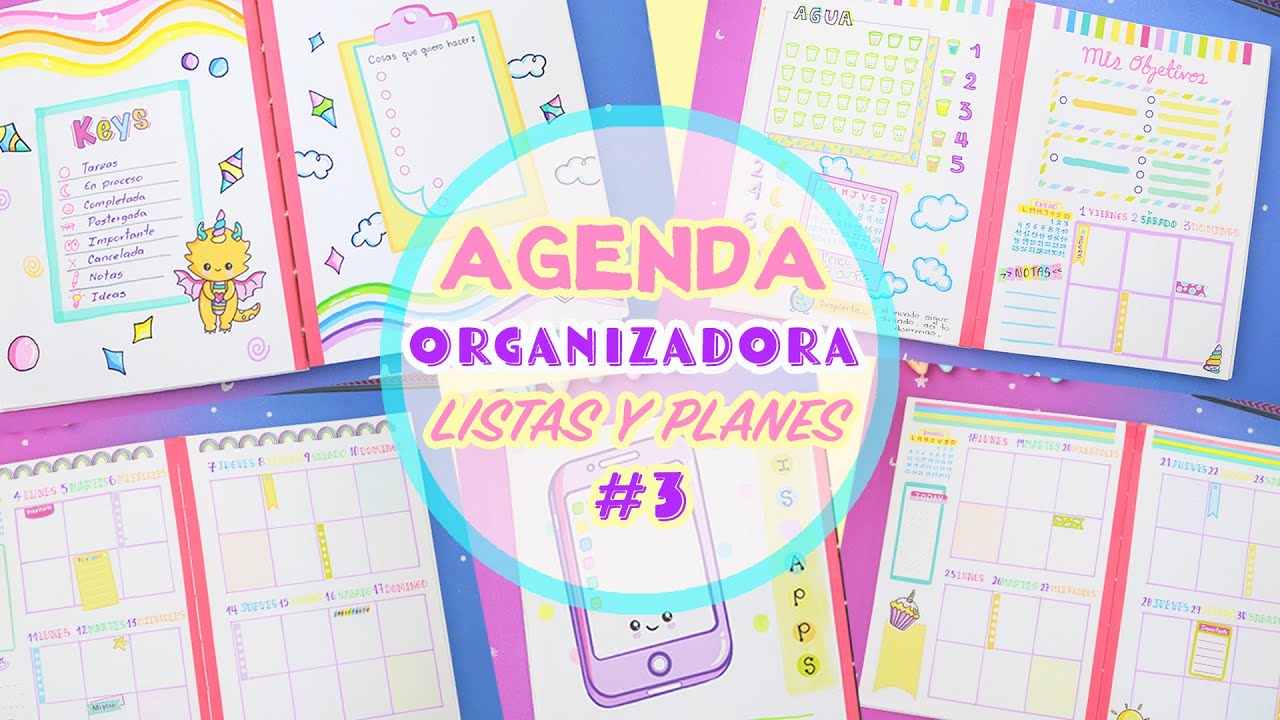 AGENDA - Bullet Journal - Listas y Planeadores - Planéate conmigo 🌈 | Manualidades aPasos