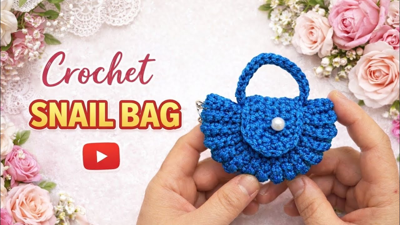 Crochet Mini Snail Bag Keychain Tutorial | Easy Crochet Keychain Bag for Beginners 
