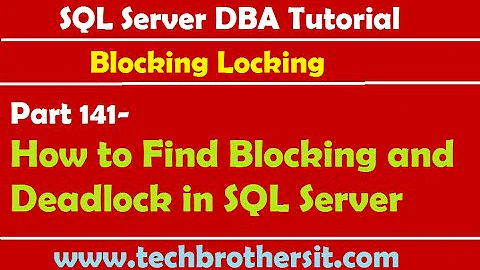 SQL Server DBA Tutorial 141-How to Find Blocking and Deadlock in SQL Server