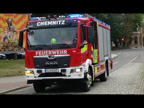 *erstmalig neues HLF*altes  HLF Reserve HLF und HRD plus Kranalarm Feuerwehr Chemnitz