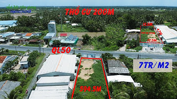 bán 594,5m đất mặt tiền QL50 có 200m thổ , xã thạnh nhựt huyện gò công tây, rất gần chợ trường học