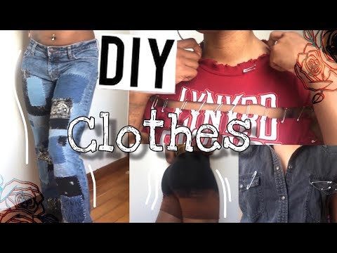 DIY Grunge *aesthetic* Clothing | 2 FULL OUTFITS !! - YouTube