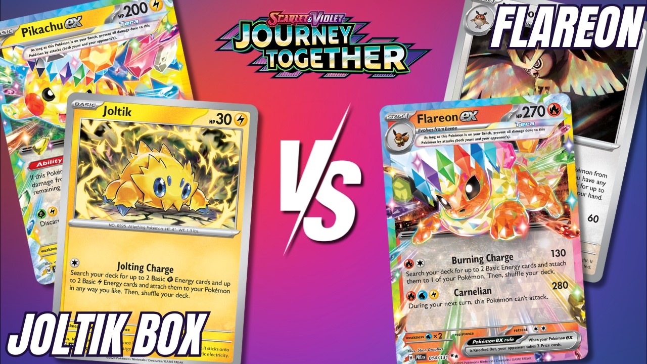Joltik Box vs Flareon ex | Pokemon TCG Tabletop Gameplay | Journey Together