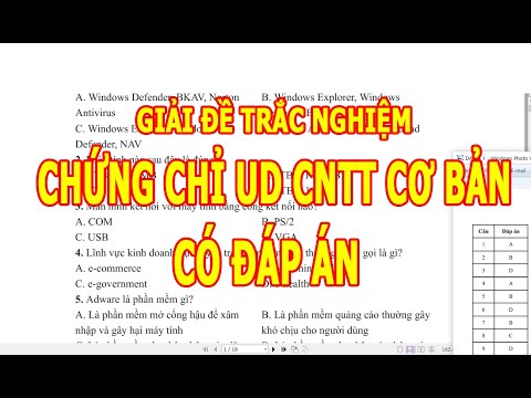 Giải đề thi trắc nghiệm chứng chỉ ứng dụng công nghệ thông tin cơ bản – Phần 1