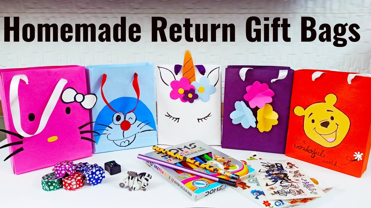 Homemade Return Gift Bags Birthday Return Gift Ideas DIY Return