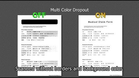 Panasonic Document Scanner: Key Function "Multi Color Dropout"