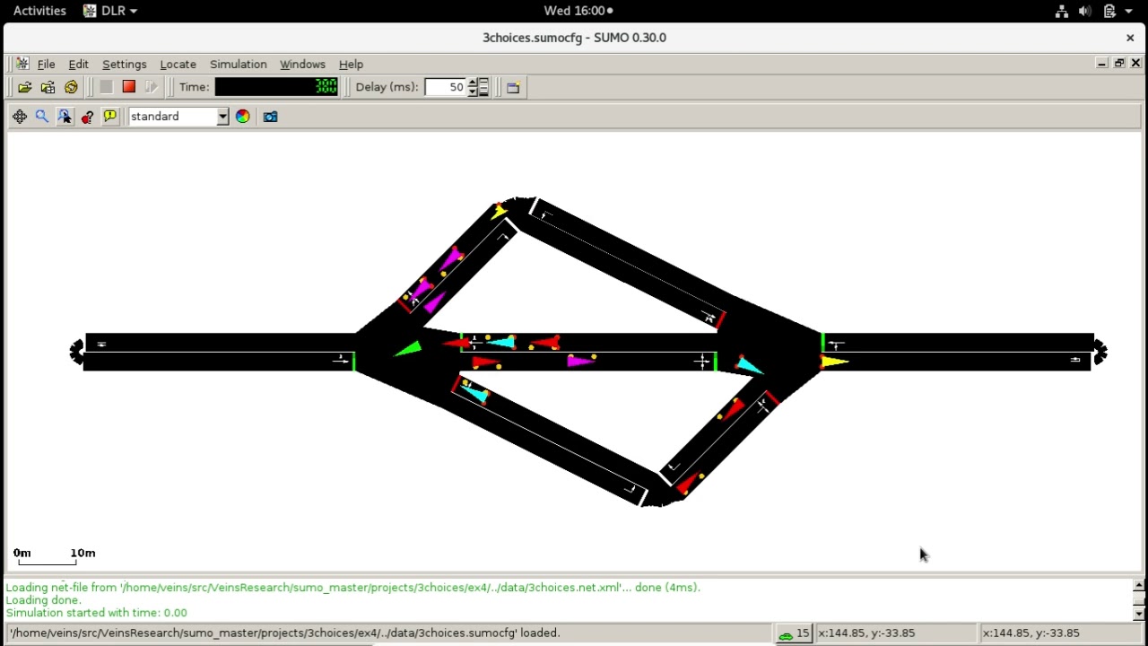 Randomly routing and rerouting vehicles. [TraCI] [SUMO] - YouTube