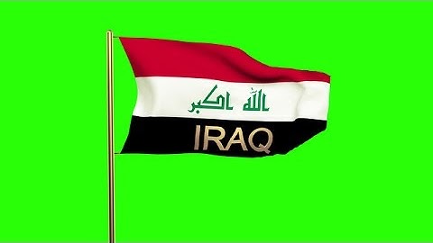 Iraq Flag With Title Waving In The Wind. Looping Sun Rises Style. Animation Loop Stock Animation