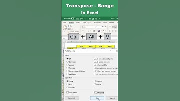 #shorts | Transpose Data  in Excel | Rows to Column conversion | Transpose function | #youtubeshorts