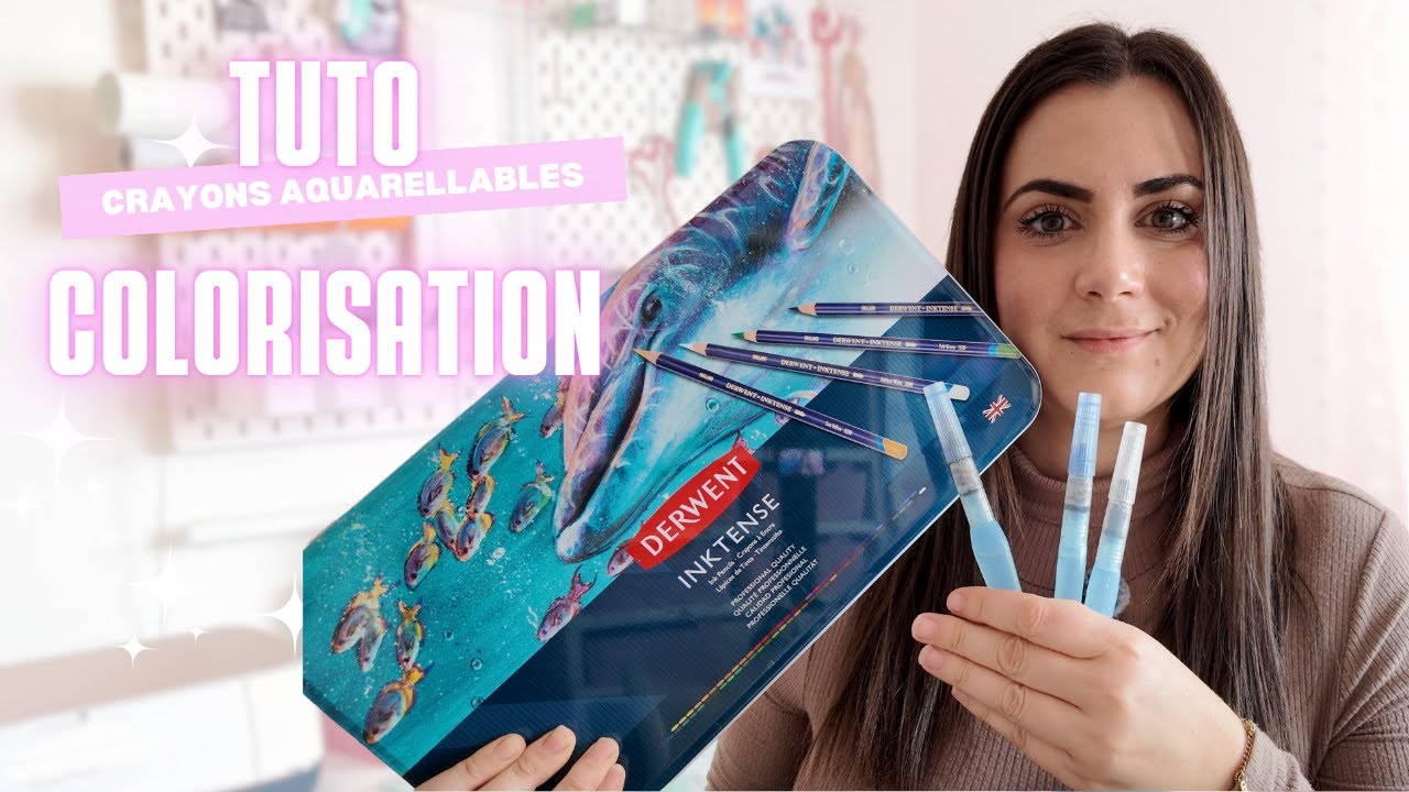 TUTO COLORISATION COMMENT UTILISER LES CRAYONS AQUARELLABLES : MATÉRIEL TECHNIQUE #scrap #aquarelle