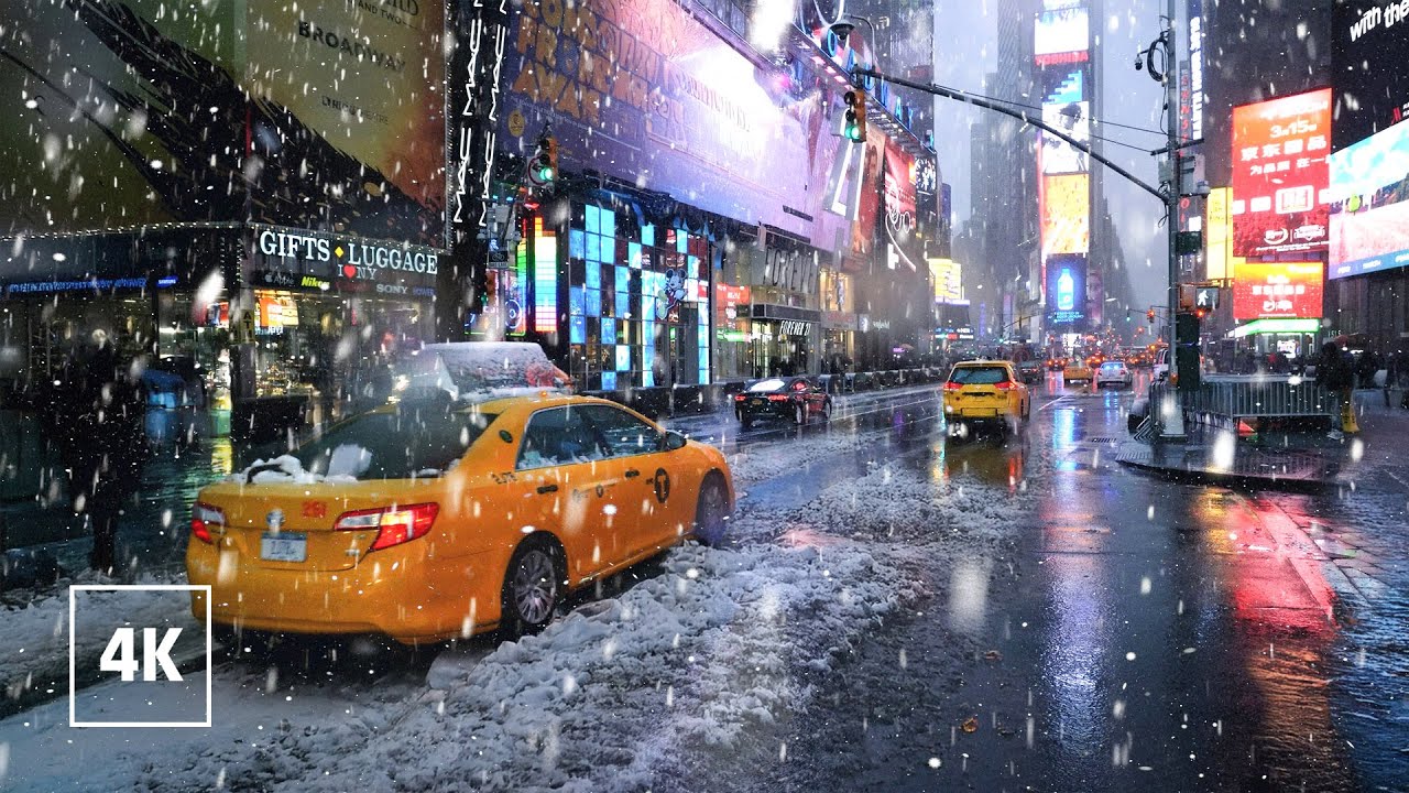 New York, Amerika Serikat | Tur Jalan di Salju 4K | 2 Jan 2025