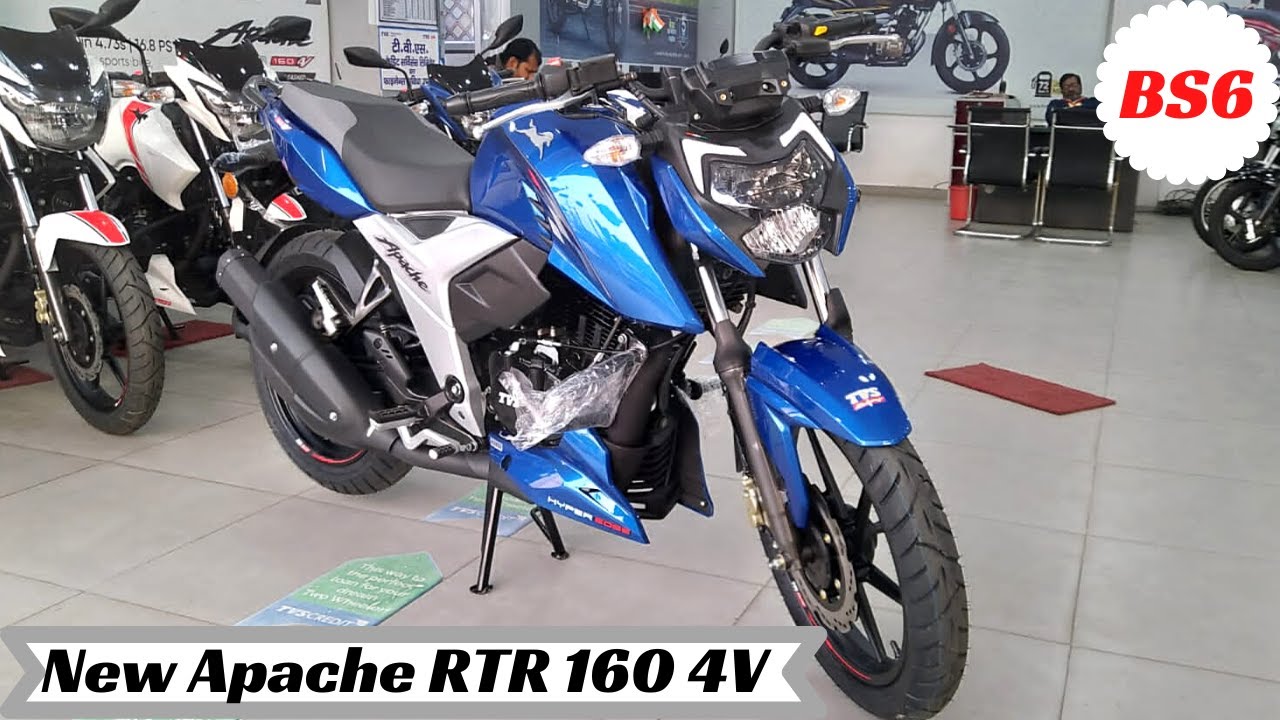 New Tvs Apache Rtr 160 4v Bs6 Blue Detailed Review New Changes Walkaround Features Youtube