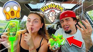 POURING A WHOLE BOTTLE OF SOUR SPRAY ON MY BOYFRIENDS FOOD!!