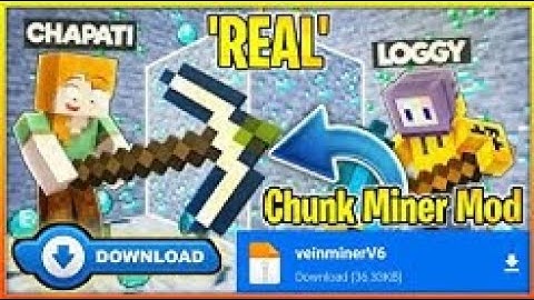 Chunk Miner pickaxe mod for Minecraft pocket edition | Chunk Miner pickaxe for Minecraft PE