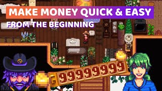 HOW TO MAKE MONEY QUICK AND EASY - With little effort 🌷 Stardew Valley 1.5 Tip and Tricks Restart🌱
