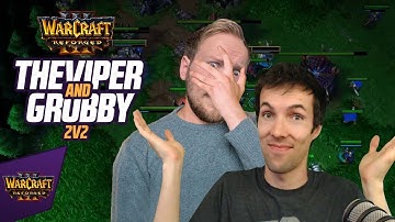 Noob & Pro Warcraft3 team up in 2v2! | AoE2 meets WC3 ft. Grubby