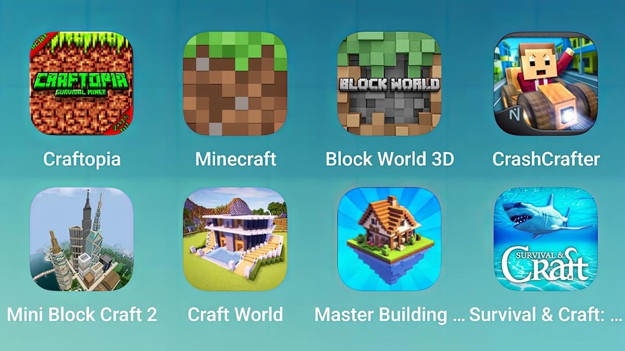 Craftopia, Minecraft, Block World 3D, CrashCrafter, Mini Block Craft 2 ...