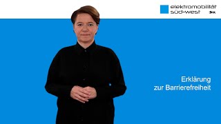 Erklärung zur Barrierefreiheit in DGS - Cluster Elektromobilität Süd-West
