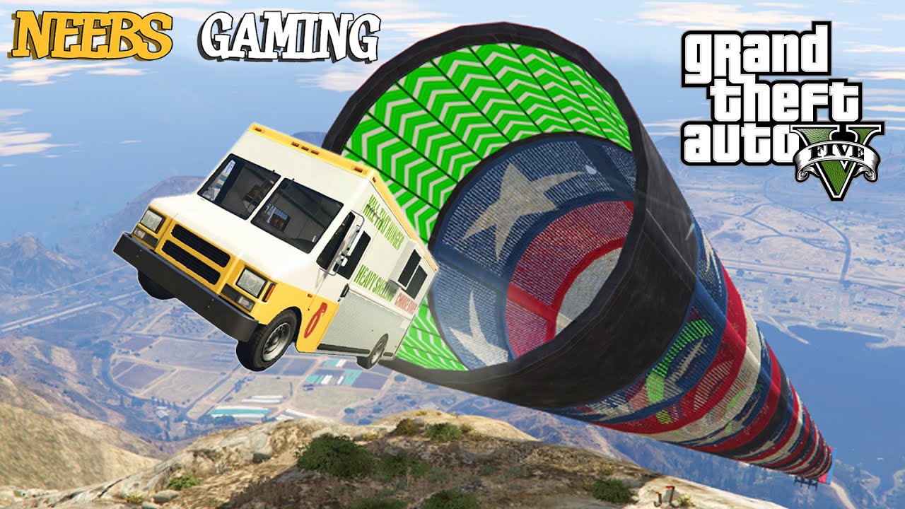 GTA 5 MODS - NEW ULTIMATE STUNT JUMP!!! (Grand Theft Auto Gameplay