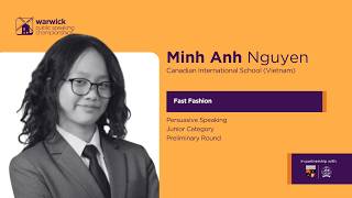 2026 Warwick PS Persuasive Speaking Junior Preliminary Round | Minh Anh Nguyen
