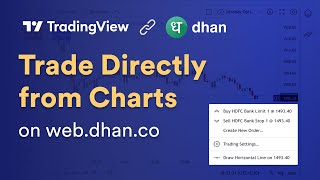 Trade directly on Charts via Dhan App | Web | TradingView