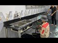 Easy Kitchen Granite Install On Stainless Steel Frame || Complete Cooking Table Family