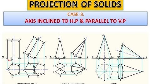 Projection of Solids  - Axis Inclined to H P & Parallel to V P