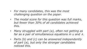 AS and Advanced GCE Mathematics: Feedback on June 2015 (Units M2) Pre-recorded Event
