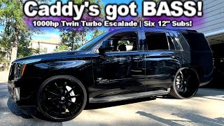 This Caddy&#39;s Got BASS! 6 12&quot; Subwoofers 🔊 Slamming hard! 1000hp Twin Turbo Escalade out for a spin