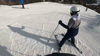 Risoul ski piste verte avec chute. Chardons - Hysope
