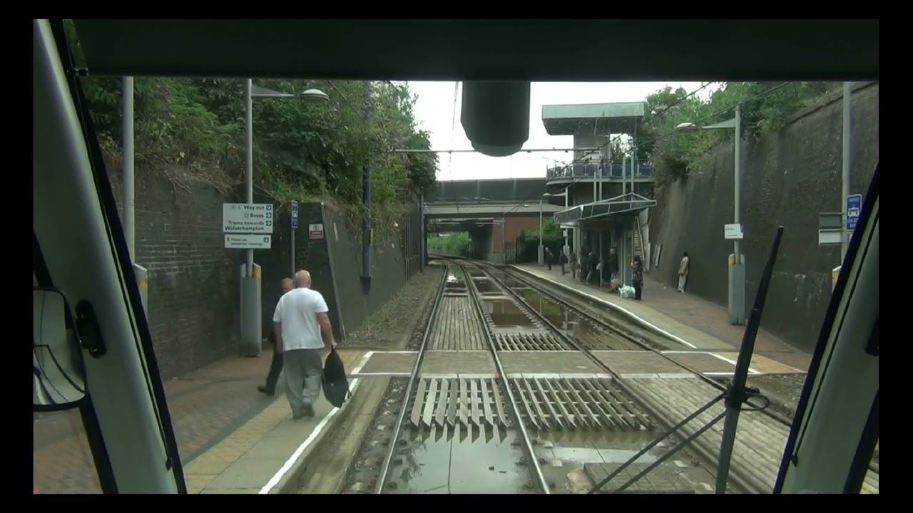 West midlands metro cab ride  ' Wolverhampton st Georges ' to  ' Edgbaston village  '        Tram 43